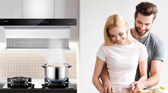 智能體感煙機+智能防干燒灶具，一個智慧廚房，一套科恩正好！