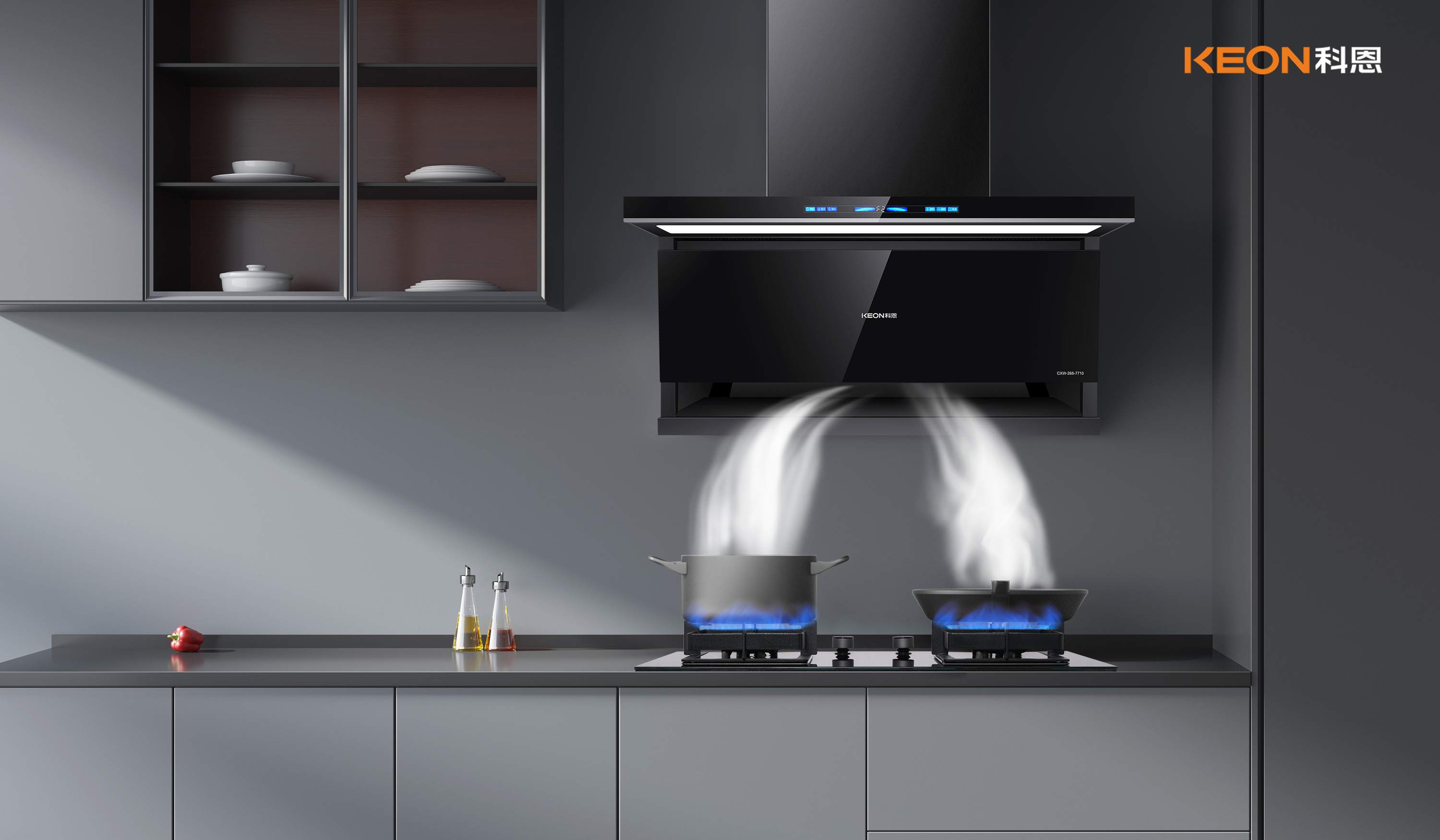 科恩煙灶7710+KN800L，解鎖廚房智凈新境
